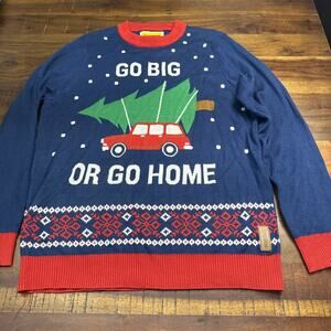 Tipsy Elves Ugly Christmas Sweater Men Size Large Go Big Go Home Car Tree